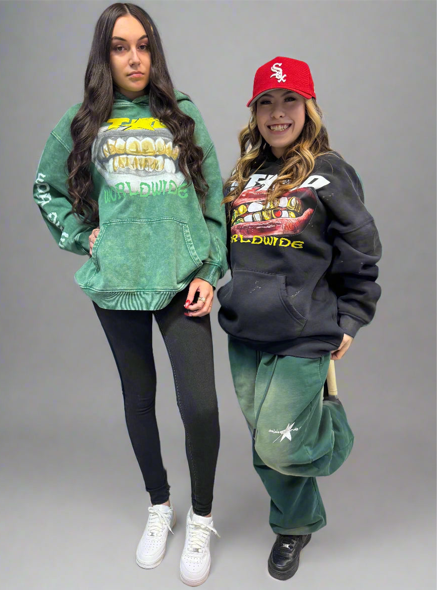Limited Edition Stolo Clothing Co NOLA SMILE X World Wide Oversized Sun Faded Hoodie