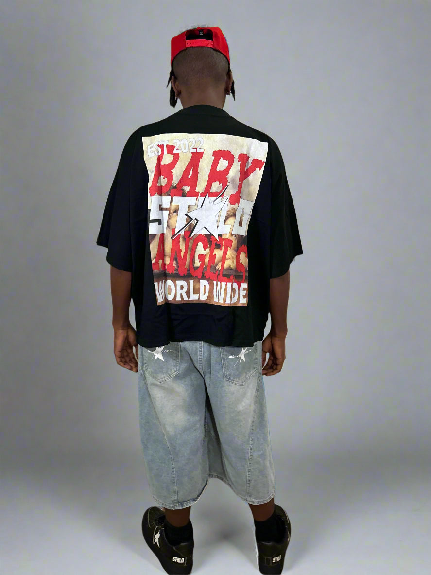 Limited Edition Stolo Clothing Co BABY ANGELS Oversized Cropped Boxy Tee