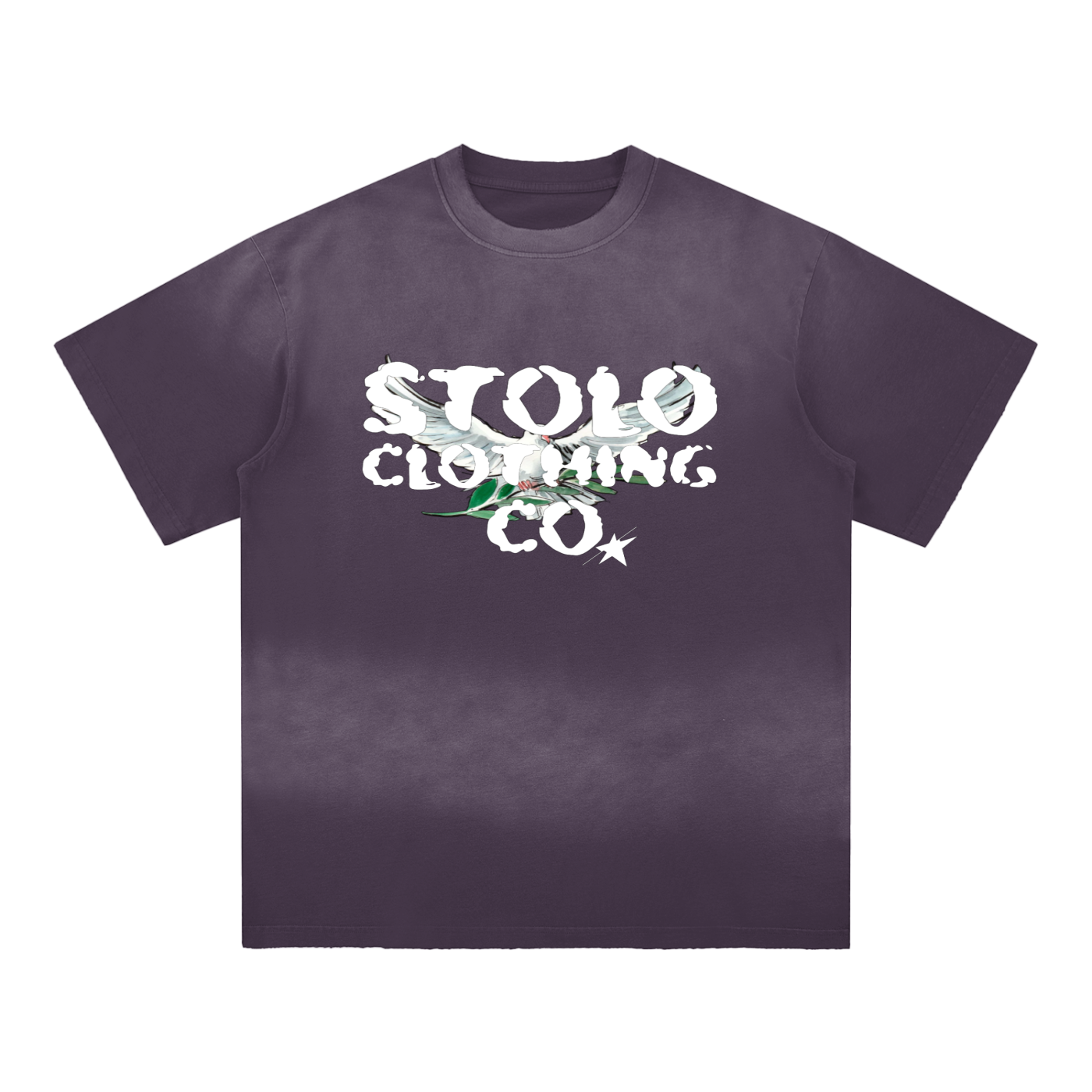 Limited Edition Stolo Clothing Co Birdies Sun Faded Hand-Frayed Cotton Tee