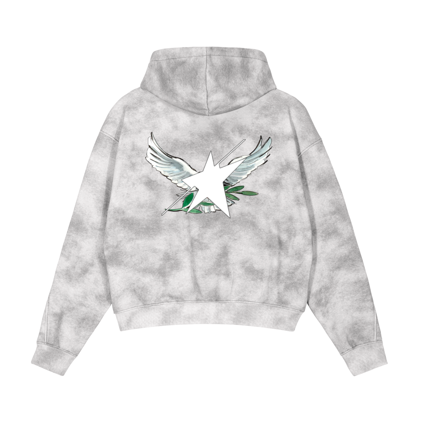 Stolo Clothing Co Birdies Dirty Washed Fleece Cropped Boxy Zip-Up Hoodie