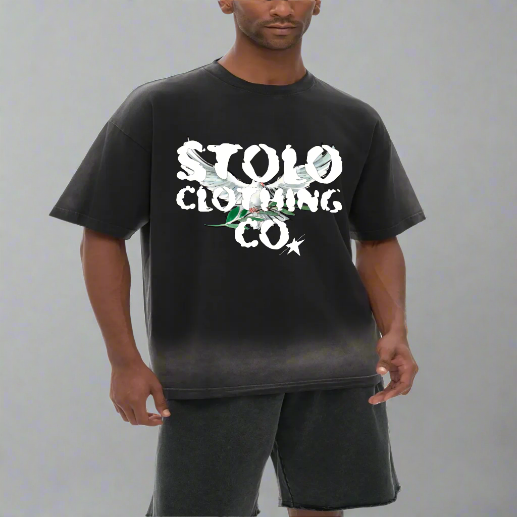 Limited Edition Stolo Clothing Co Birdies Ice Washed Drop Shoulder Tee