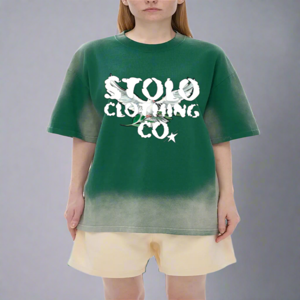 Limited Edition Stolo Clothing Co Birdies Ice Washed Drop Shoulder Tee