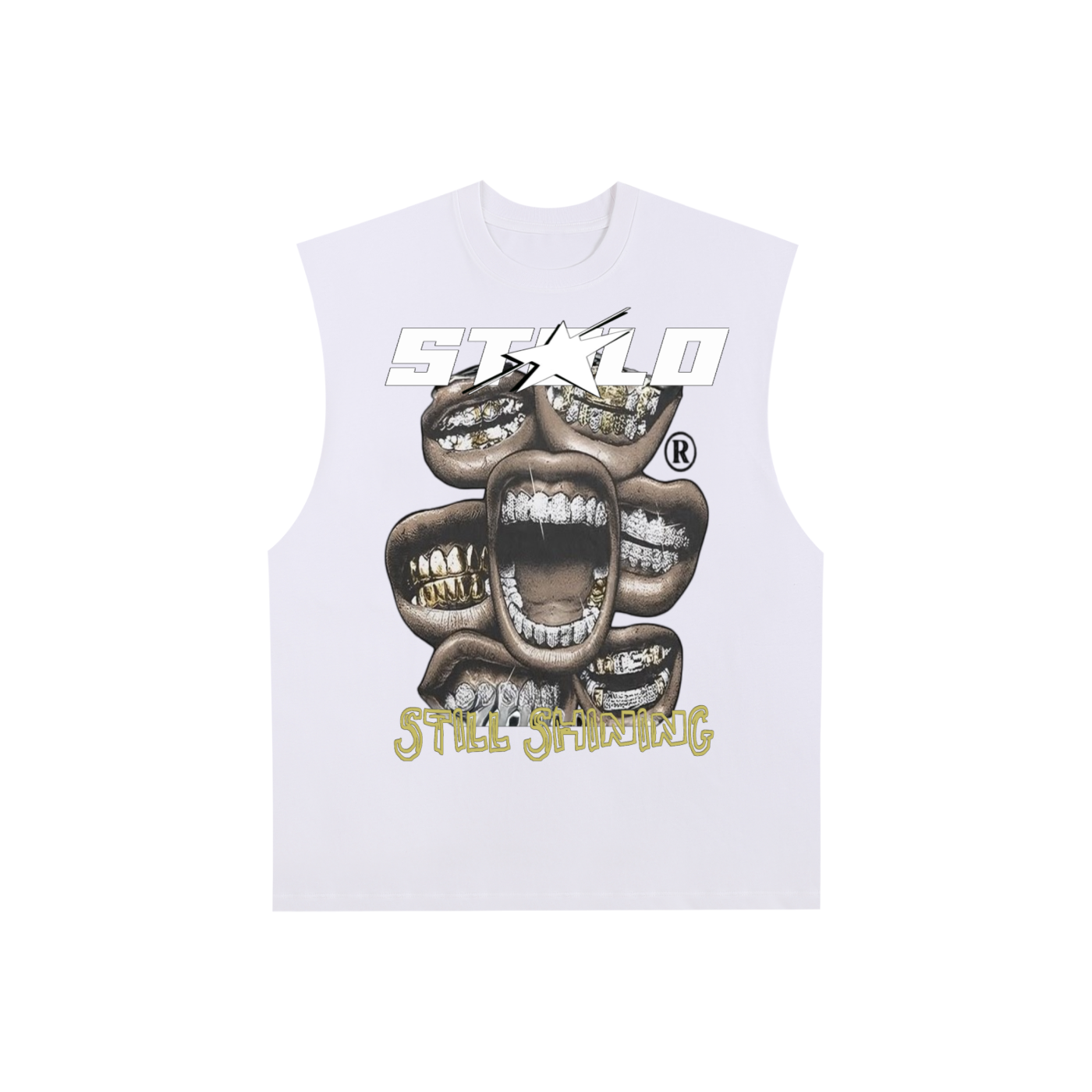Limited Edition Stolo Clothing Co STILL SHINNING Raw Edge Cotton Tank Top Tee