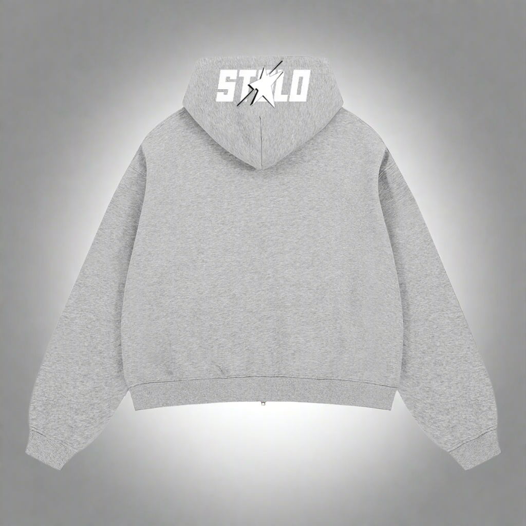 Stolo Clothing Co EVIL NUN Boxy Cropped Fleece Zip-up Hoodie