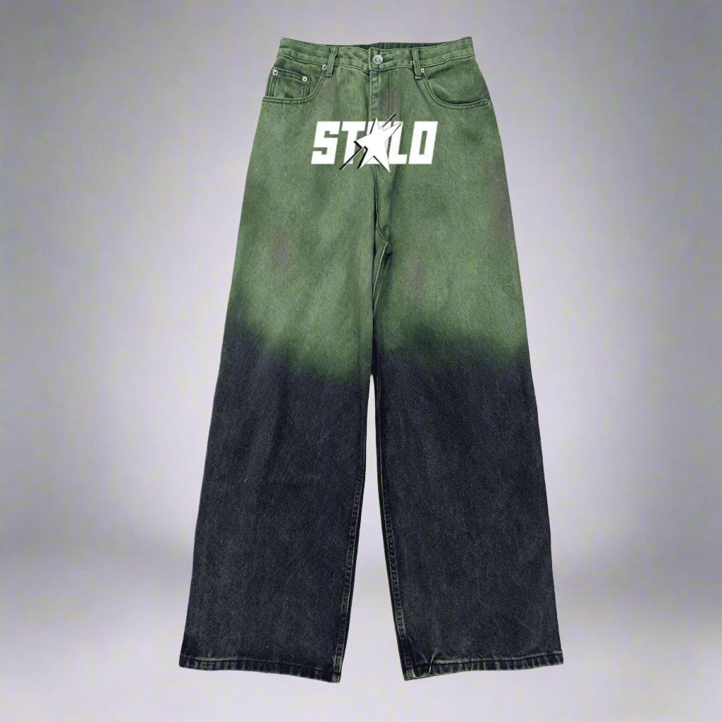 Stolo Clothing Co STARCHILD Aurora Baggy Unisex Faded Green Denim Jeans