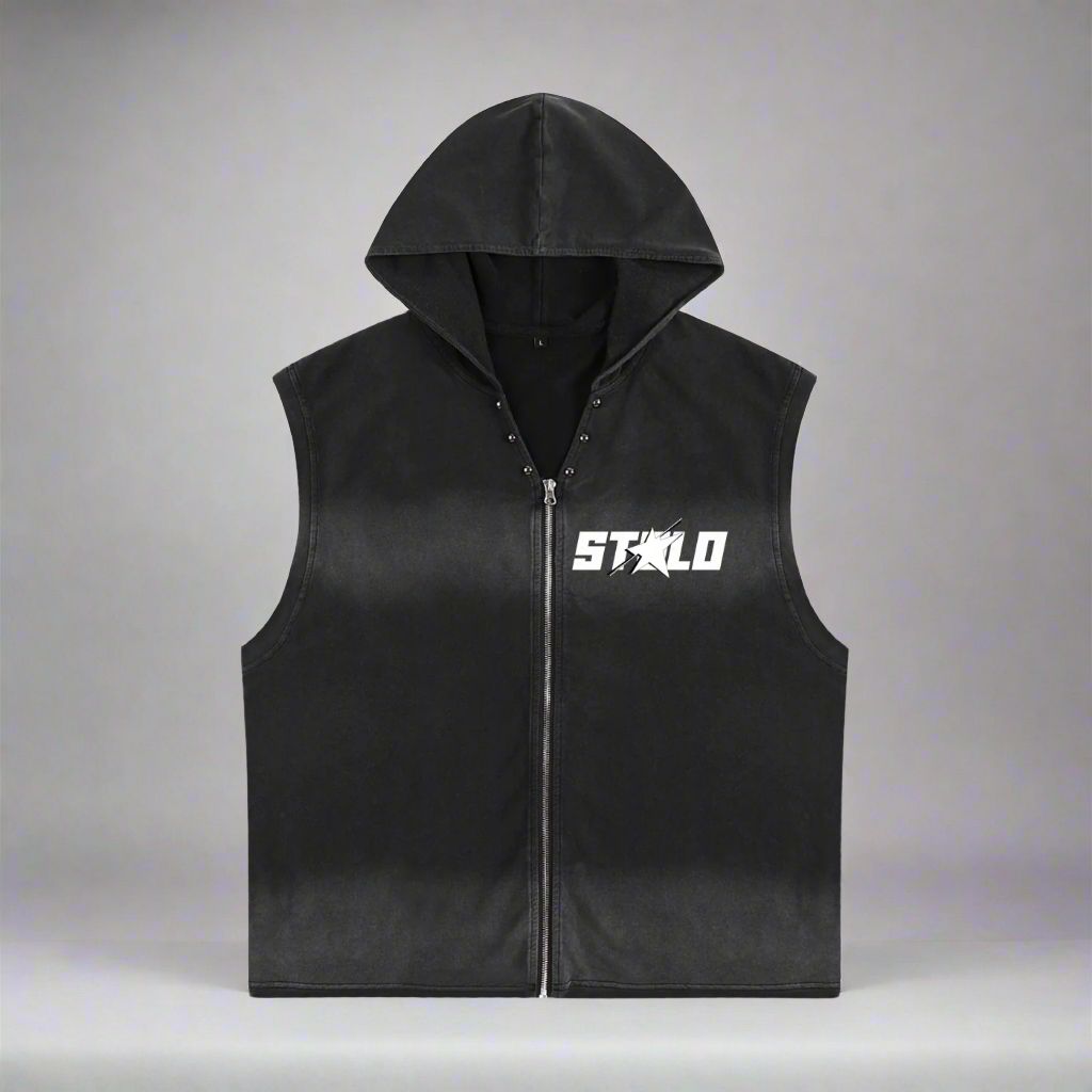 Stolo Clothing Co STARCHILD Vintage Washed Sleeveless Zip Up Hoodie