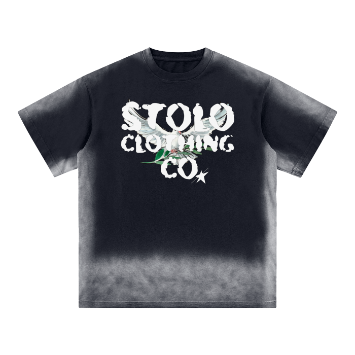 Limited Edition Stolo Clothing Co Birdies Ice Washed Drop Shoulder Tee