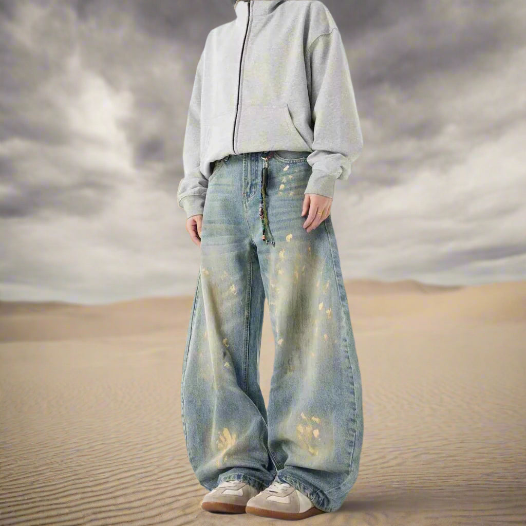 Stolo Clothing Co Essentials Unisex Hand-Painted Baggy Jeans