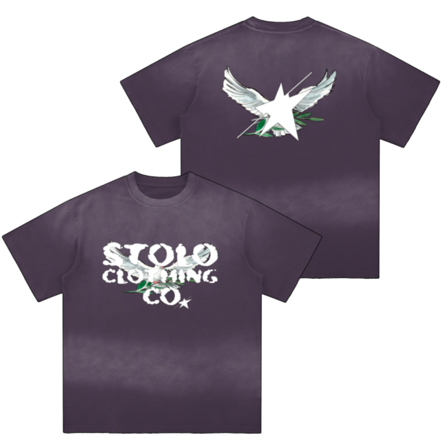 Limited Edition Stolo Clothing Co Birdies Sun Faded Hand-Frayed Cotton Tee