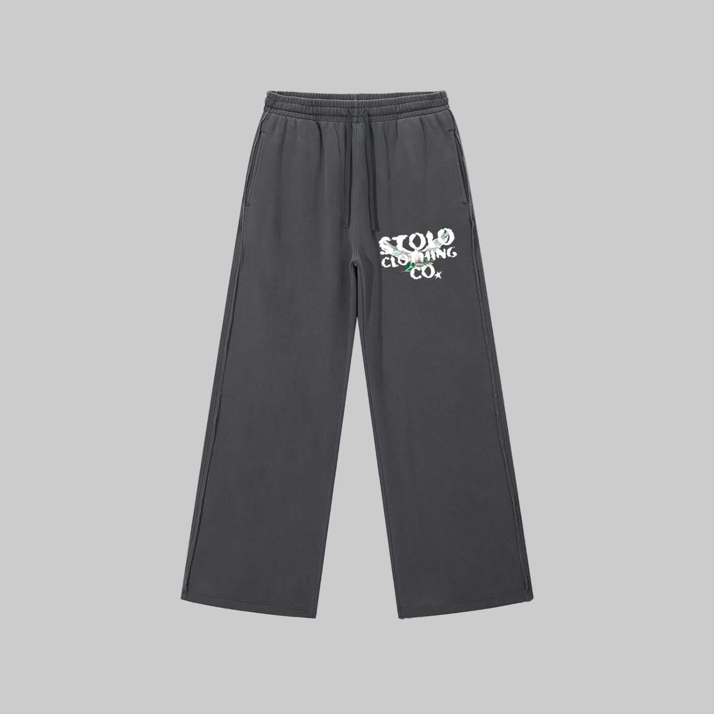 Stolo Clothing Co Birdies Hand Frayed Snow Washed Raw Edge Sweatpants
