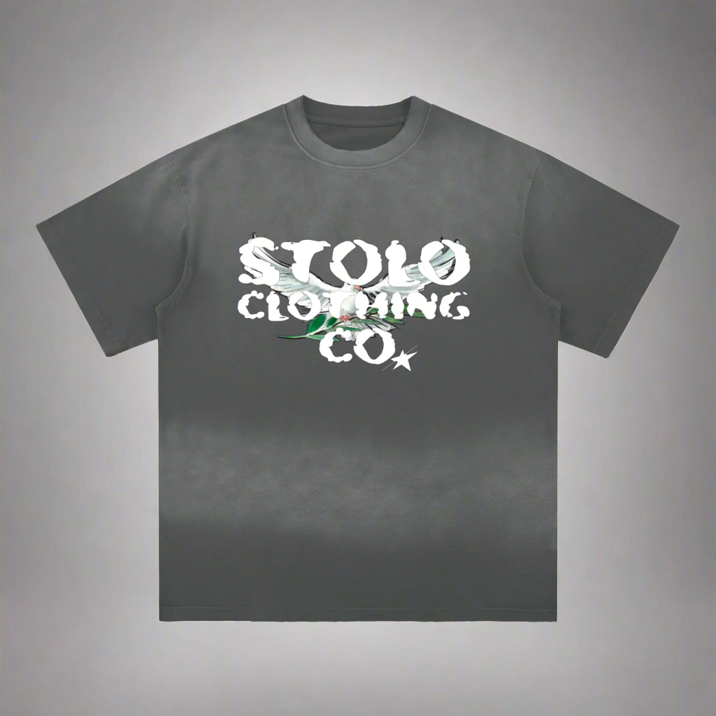 Limited Edition Stolo Clothing Co Birdies Sun Faded Hand-Frayed Cotton Tee