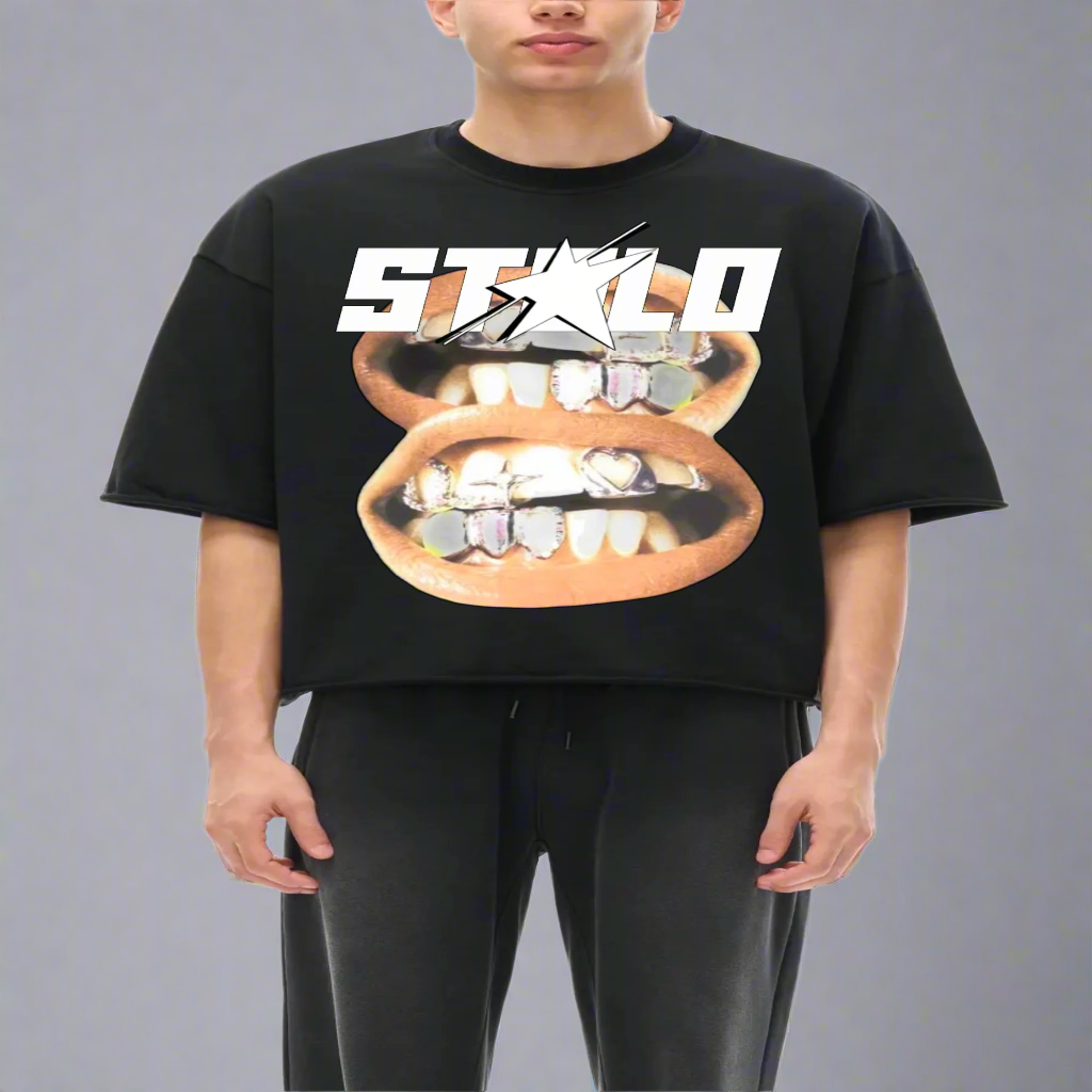 Stolo Clothing Co DOUBLE SMILE French Terry Raw Edge Tee