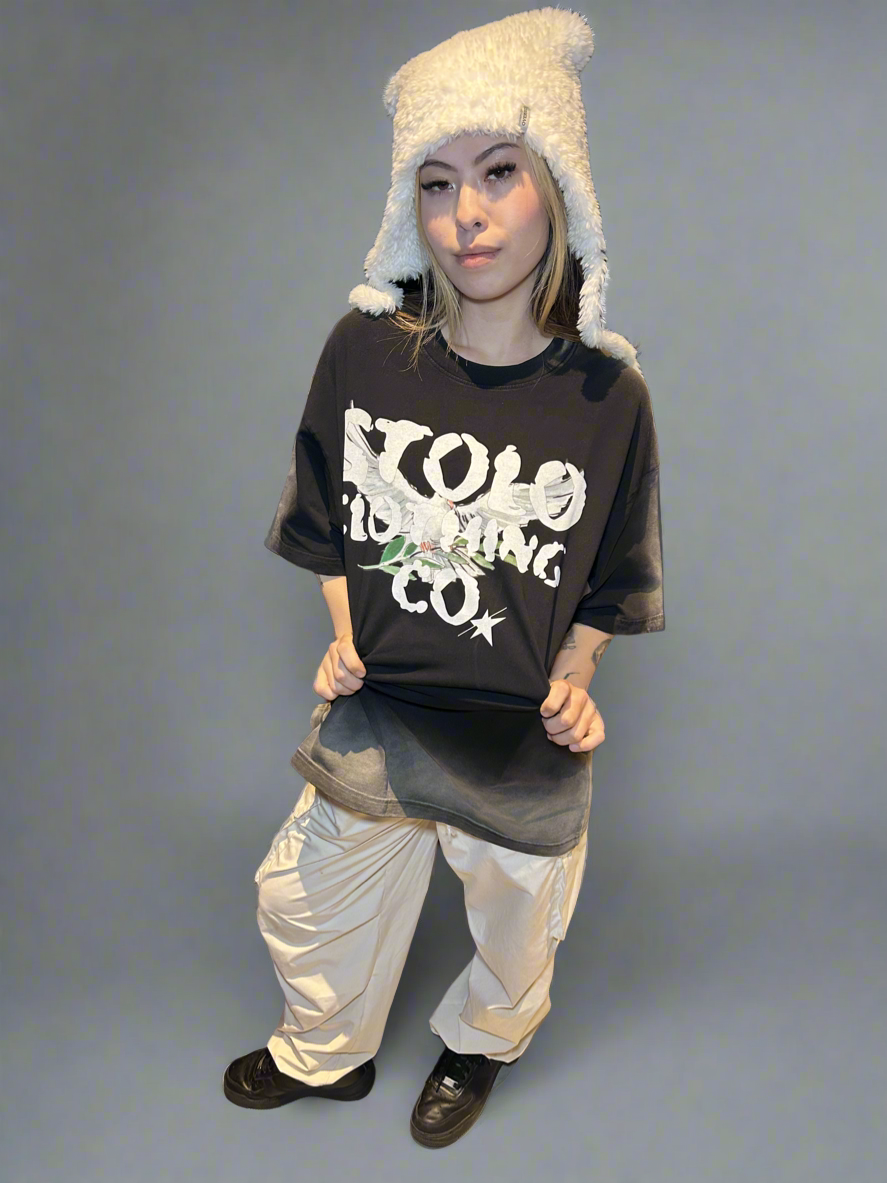 Limited Edition Stolo Clothing Co Birdies Ice Washed Drop Shoulder Tee