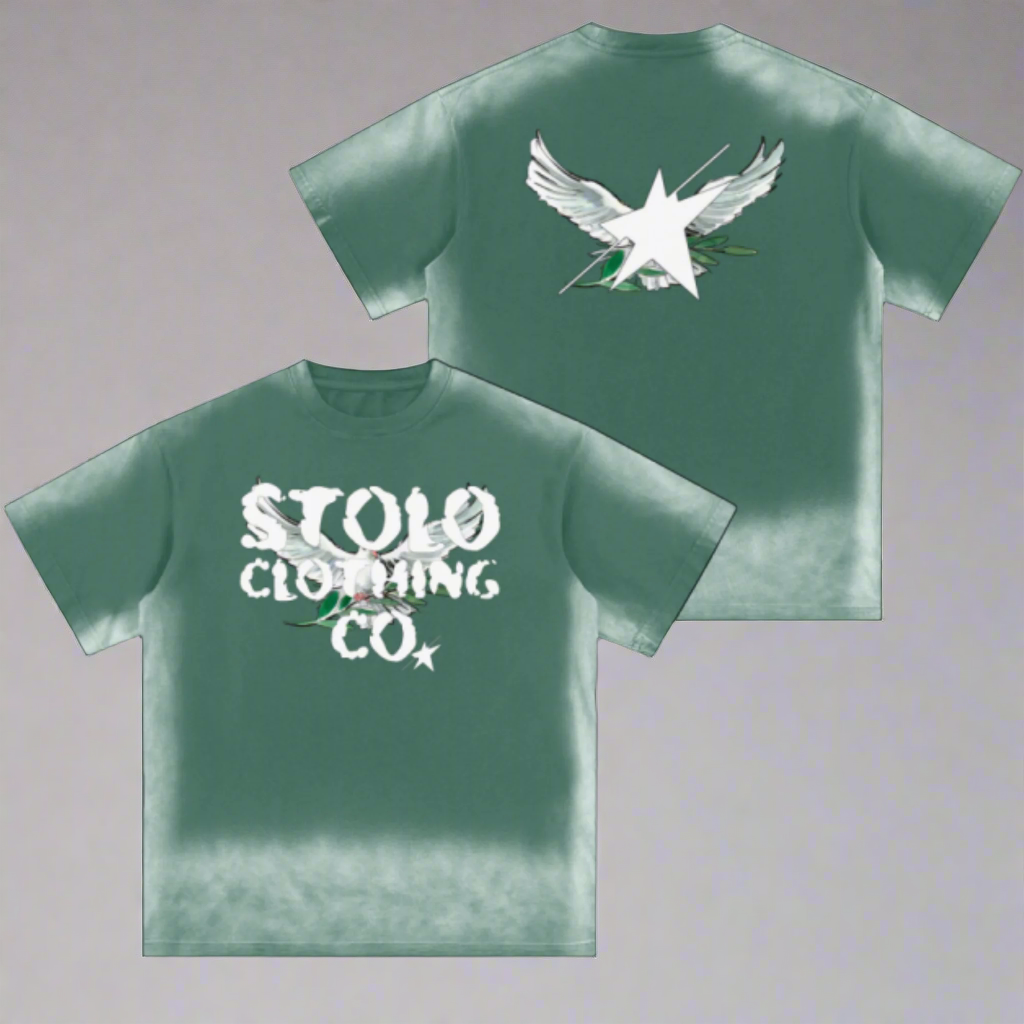 Limited Edition Stolo Clothing Co Birdies Ice Washed Drop Shoulder Tee