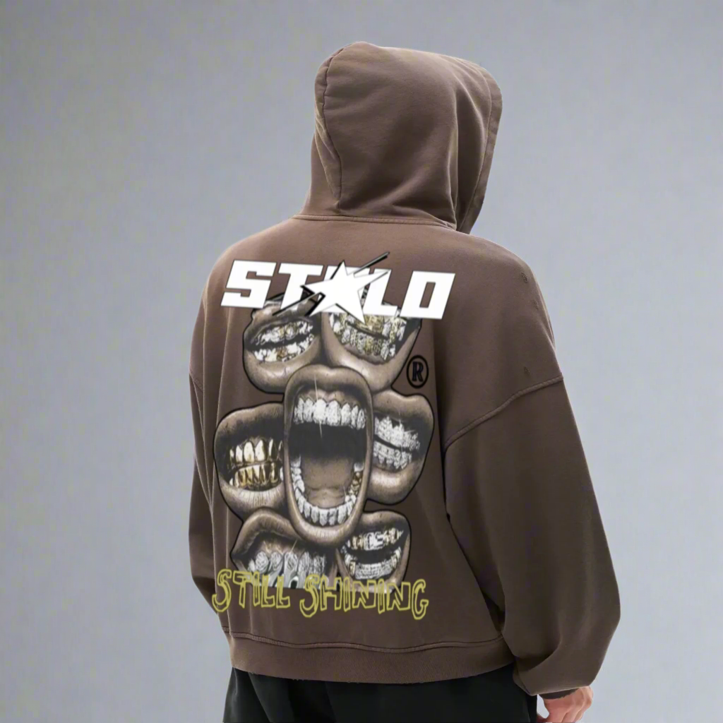Limited Edition Stolo Clothing Co Still Shining Hand-Frayed Sun Faded Zip Up Hoodie