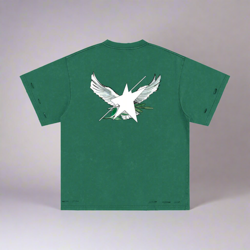 Limited Edition Stolo Clothing Co Birdies Heavyweight Snow Washed Hand-Frayed Tee