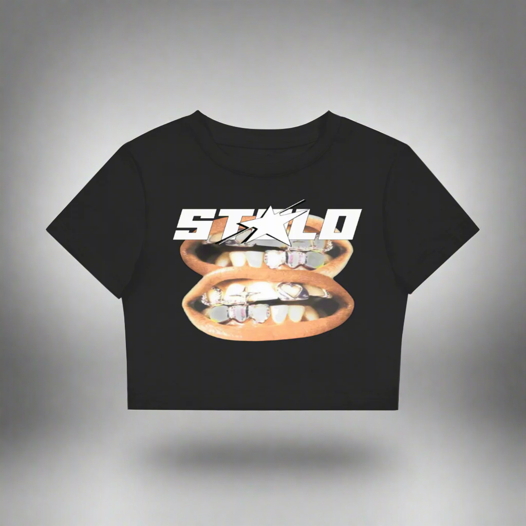 Stolo Clothing Co Double SMILE Fitted Crop Tee