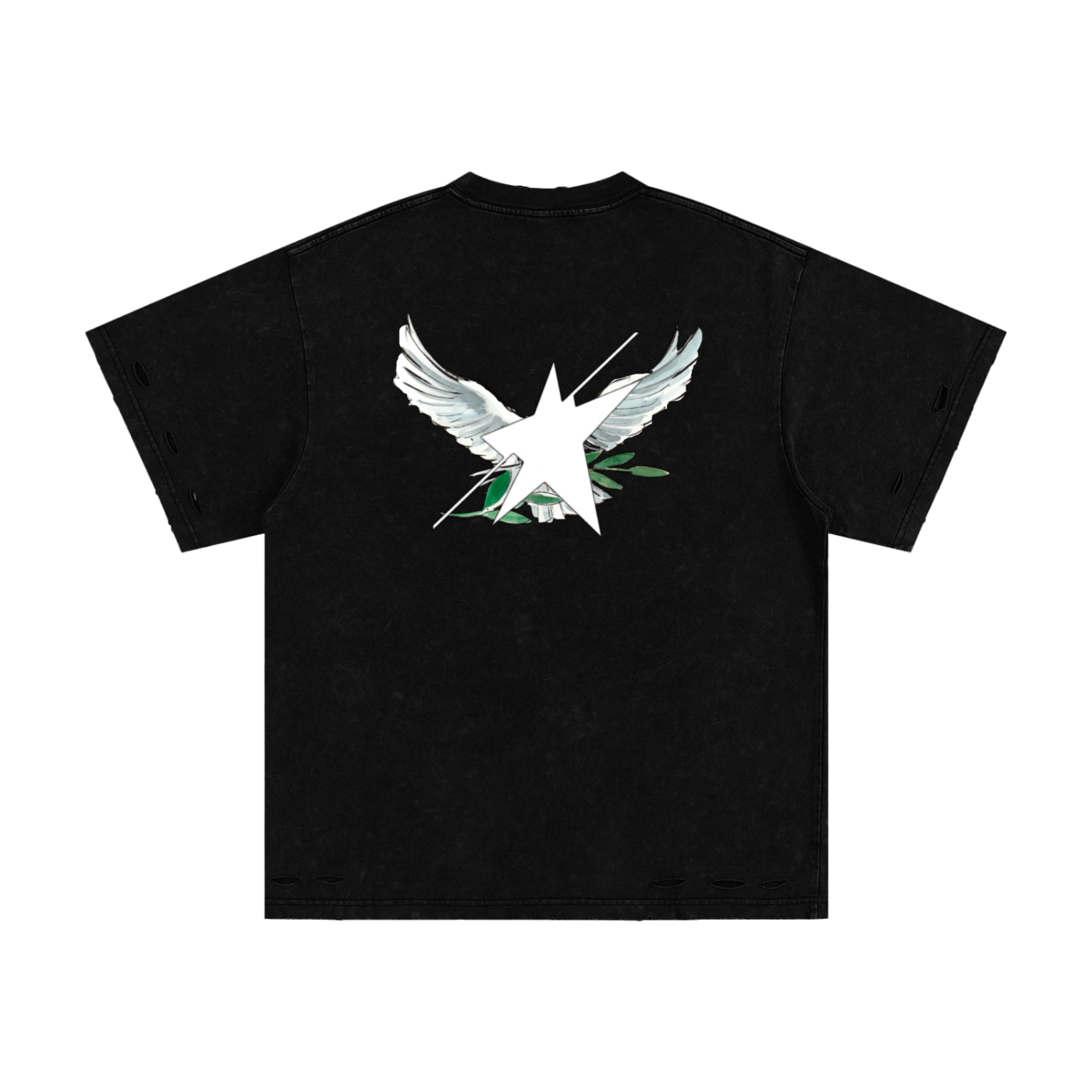 Limited Edition Stolo Clothing Co Birdies Heavyweight Snow Washed Hand-Frayed Tee