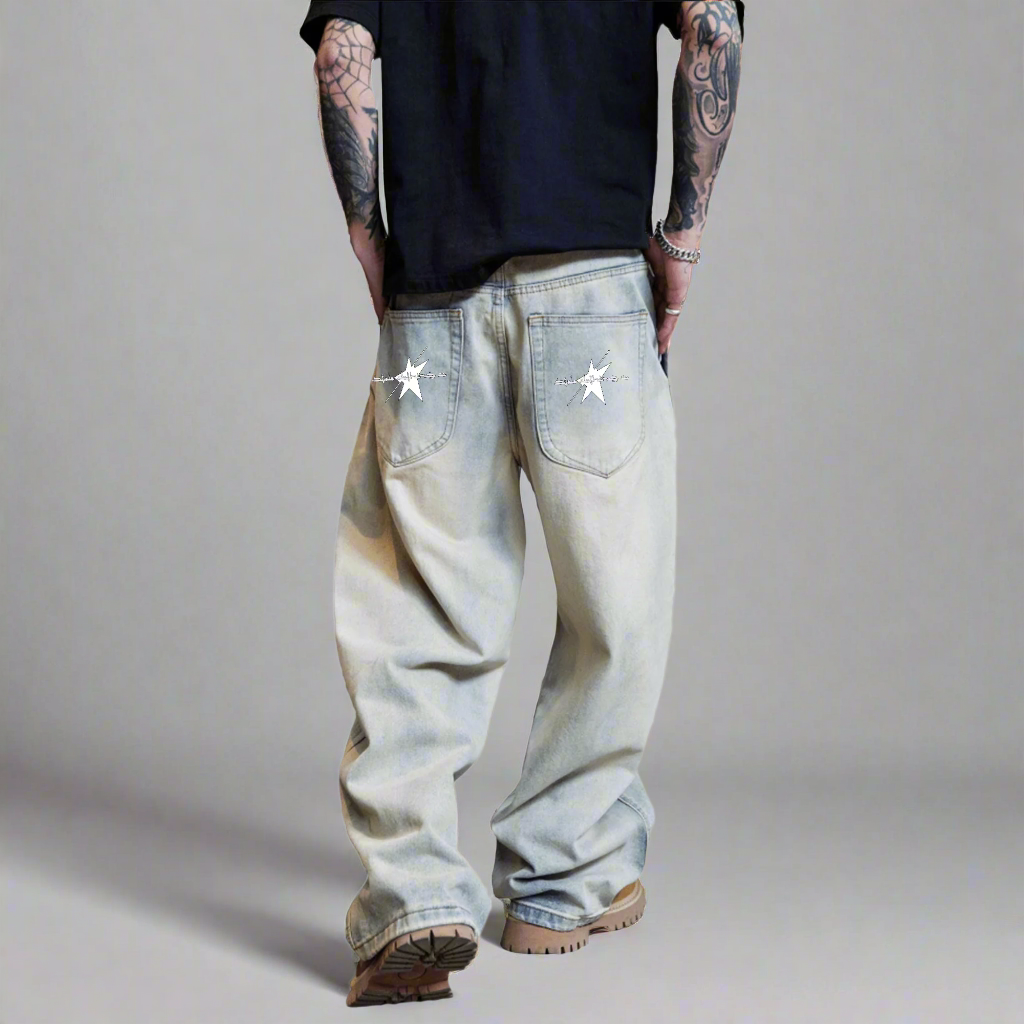 Stolo Clothing Co STARCHILD Baggy Faded Blue Denim Jeans