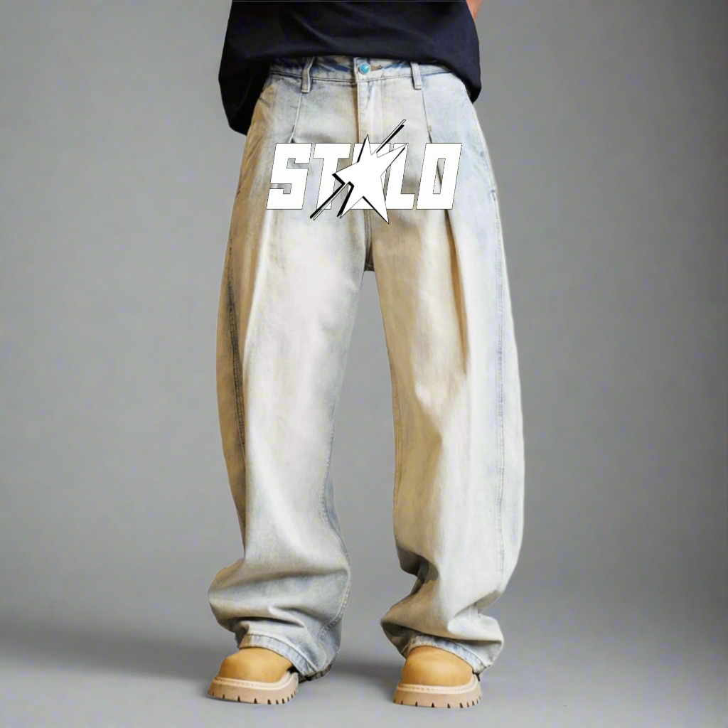 Stolo Clothing Co STARCHILD Baggy Faded Blue Denim Jeans