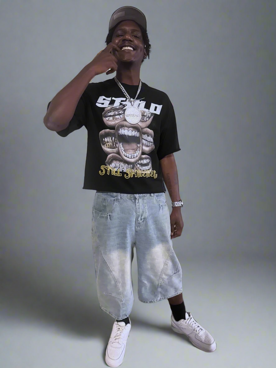 Limited Editon Stolo Clothing Co STILL SHINING French Terry Raw Edge Tee