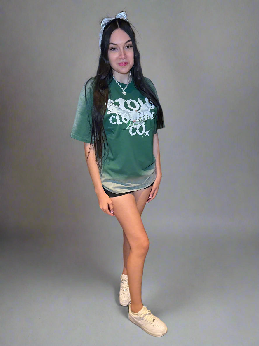 Limited Edition Stolo Clothing Co Birdies Monkey Washed Ice Drop Shoulder Tee
