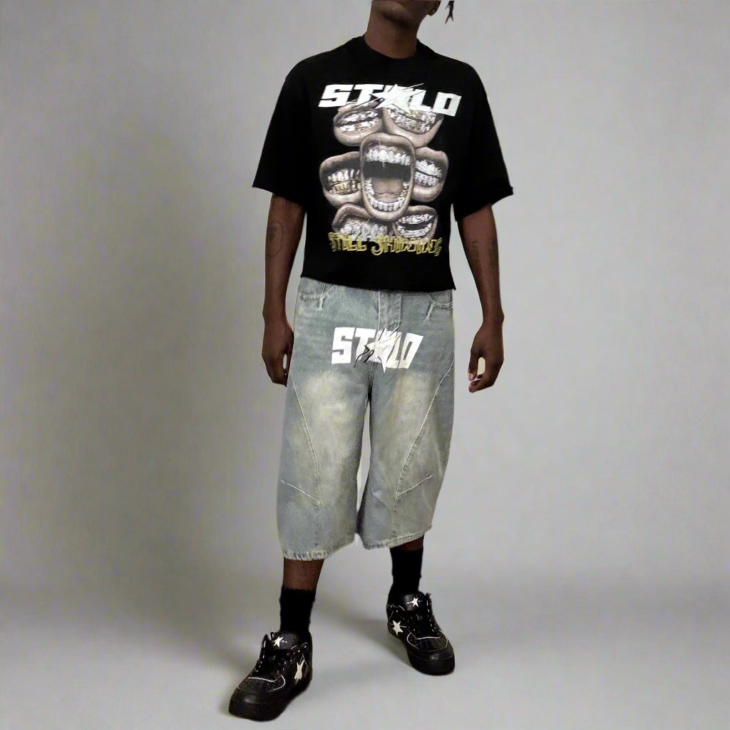 Limited Editon Stolo Clothing Co STILL SHINING French Terry Raw Edge Tee