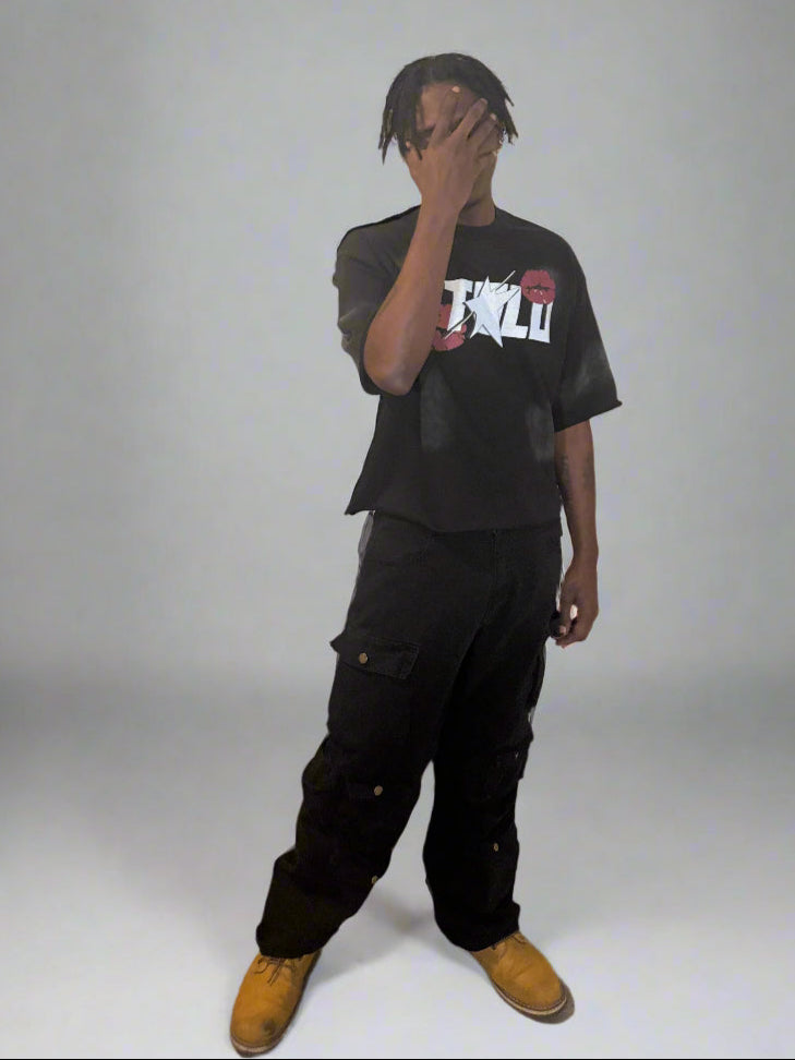 Stolo Clothing Co LUV U Sun Faded French Terry Raw Edge Tee