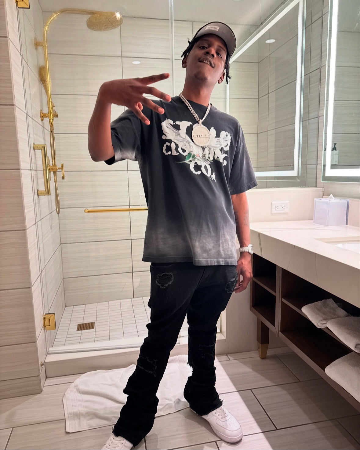 Limited Edition Stolo Clothing Co Birdies Ice Washed Drop Shoulder Tee