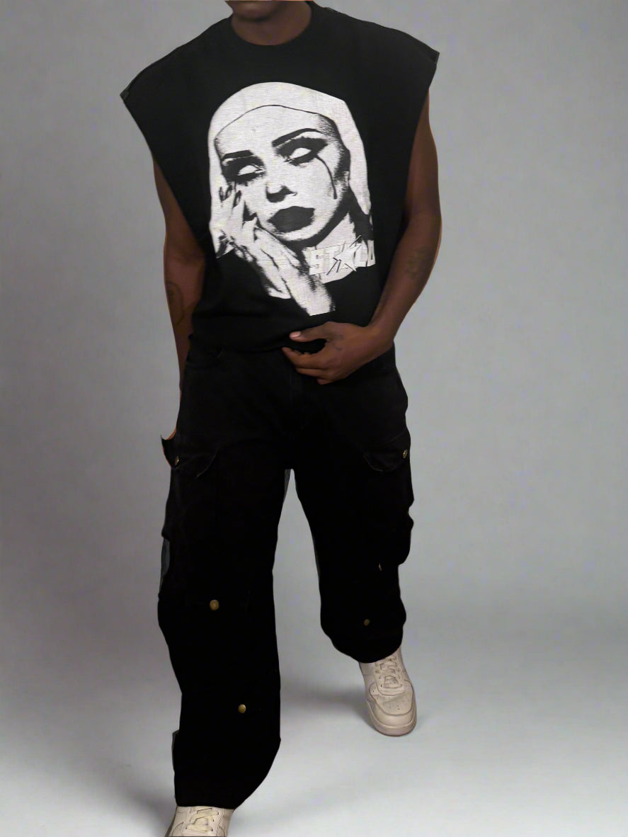 Stolo Clothing Co EVIL NUN French Terry Boxy Tank Top Tee