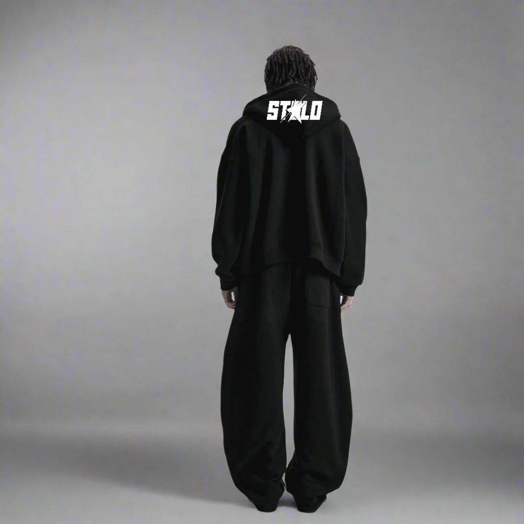 Stolo Clothing Co EVIL NUN Boxy Cropped Fleece Zip-up Hoodie
