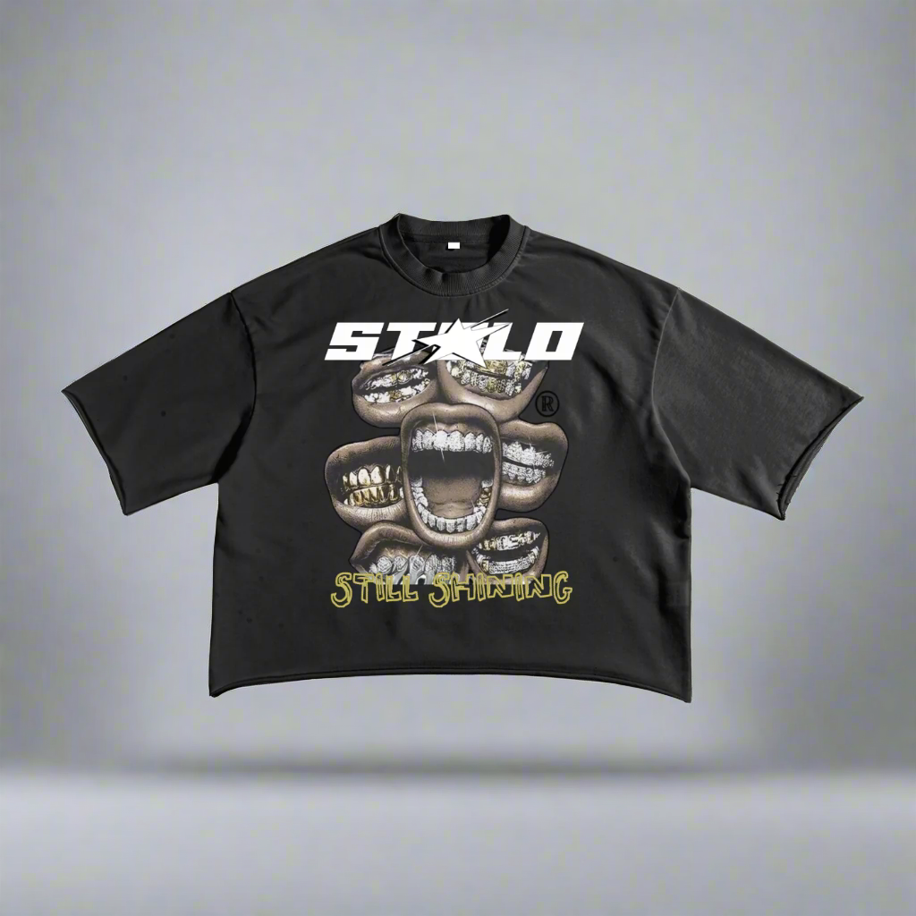 Limited Editon Stolo Clothing Co STILL SHINING French Terry Raw Edge Tee