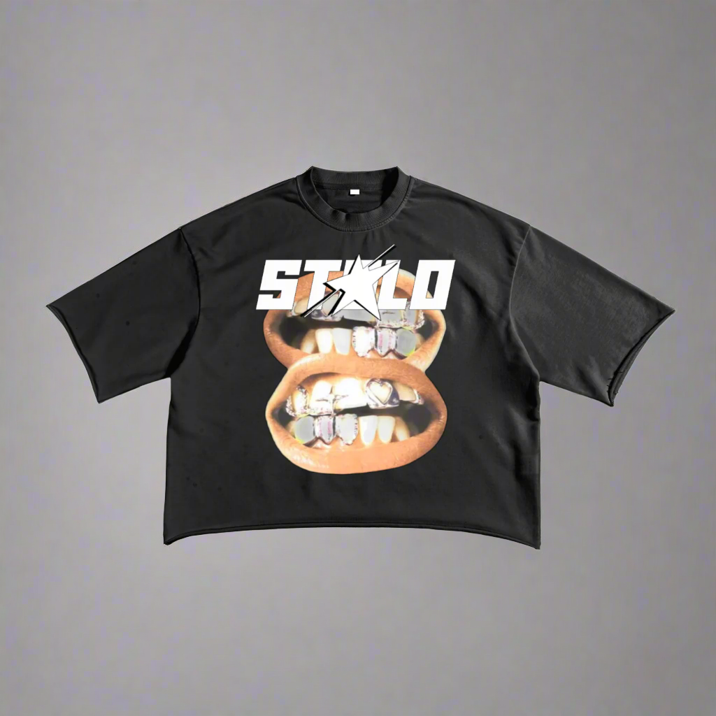 Stolo Clothing Co DOUBLE SMILE French Terry Raw Edge Tee