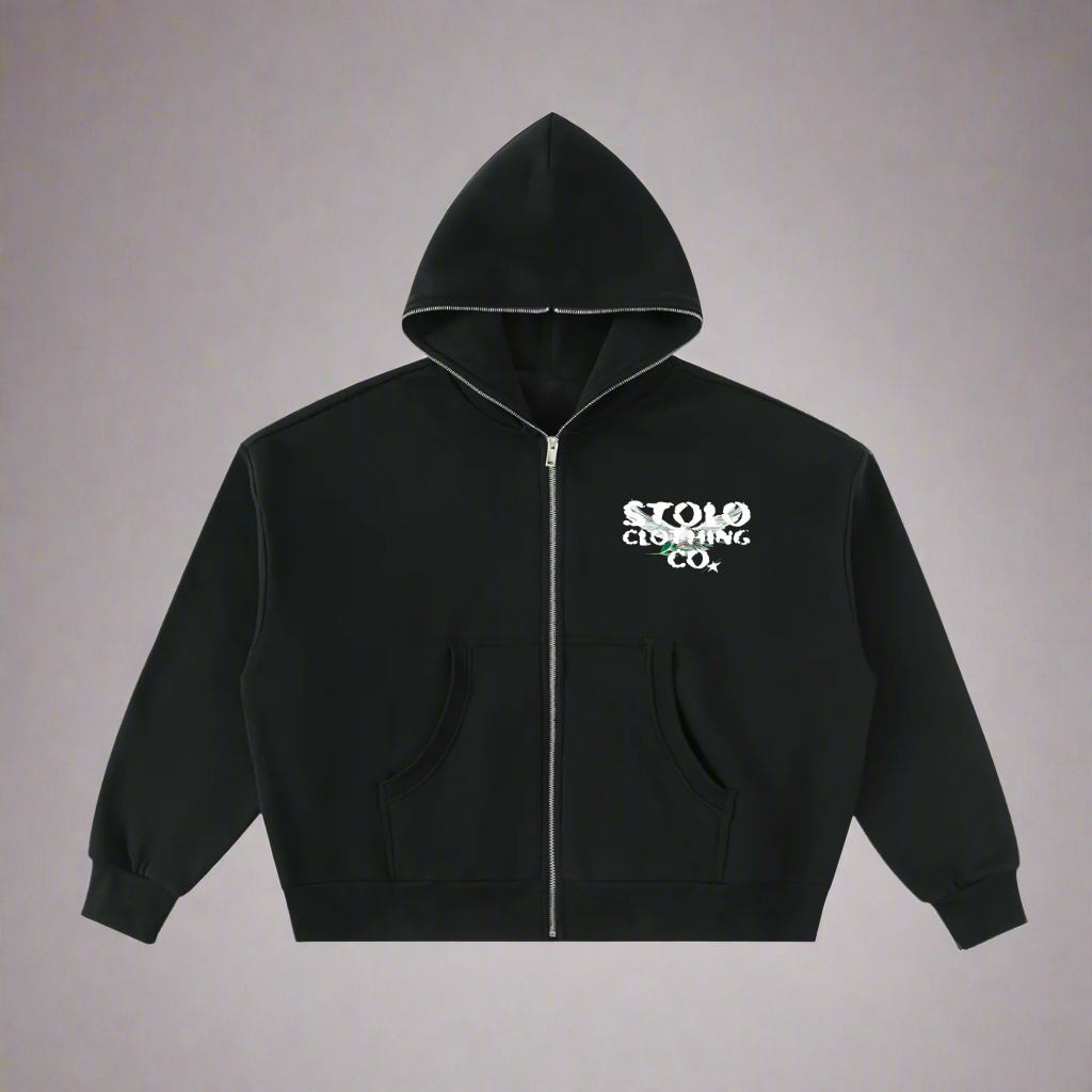 Stolo Clothing Co Birdies Fleece Full Zip-Up Boxy Hoodie