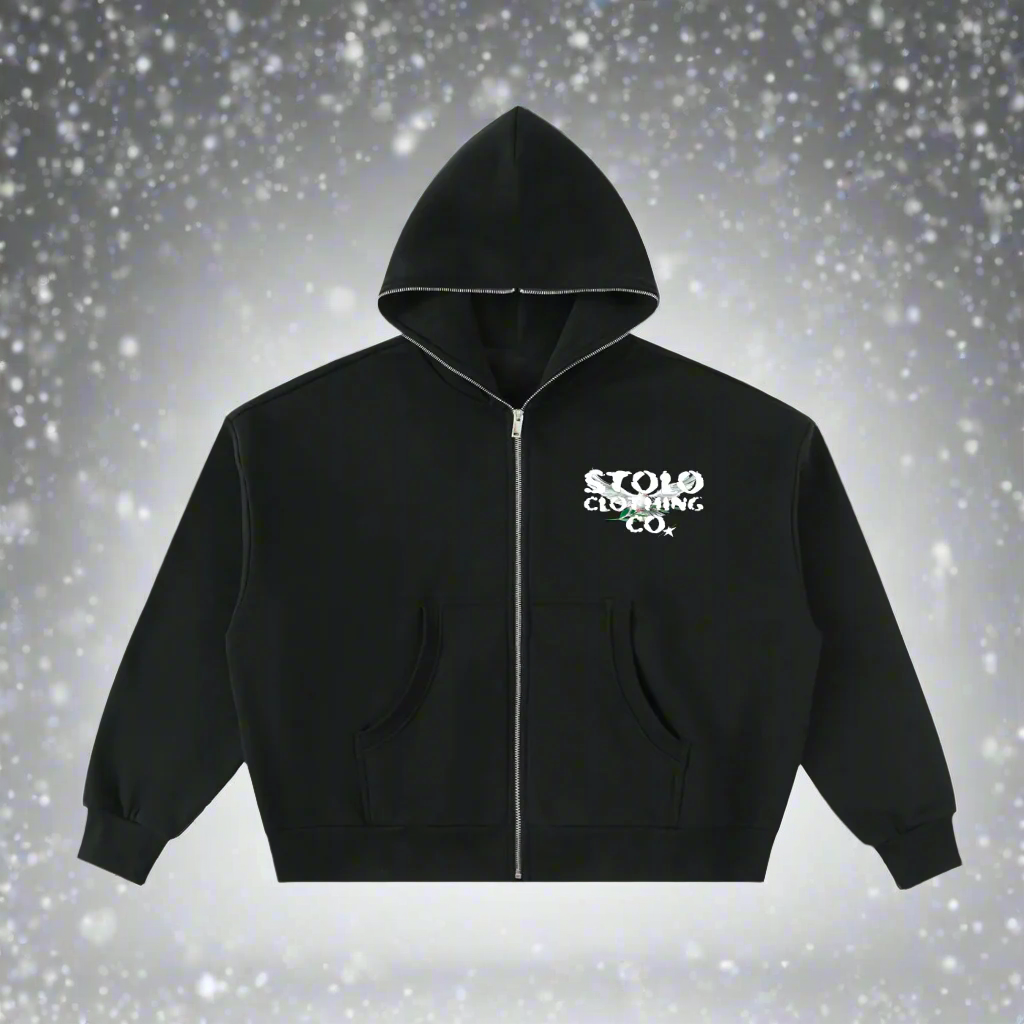 Stolo Clothing Co Birdies Fleece Full Zip-Up Boxy Hoodie