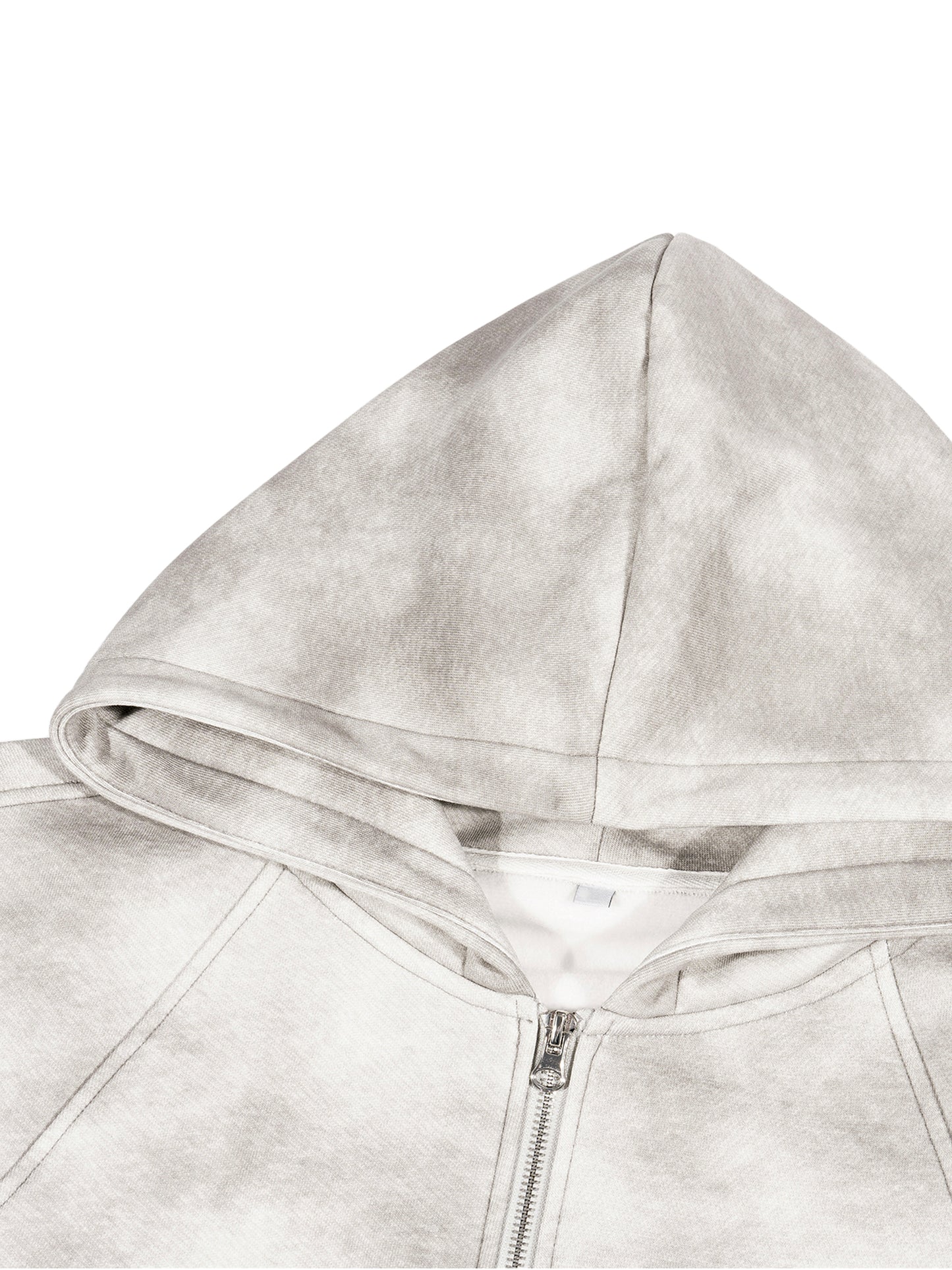 Stolo Clothing Co Birdies Dirty Washed Fleece Cropped Boxy Zip-Up Hoodie