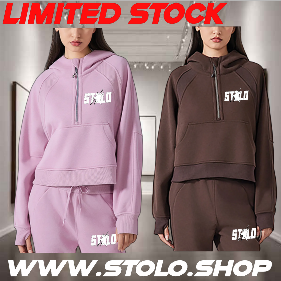 NEW STOLO CLOTHING CO HALF ZIP HOODIE SETS ! ! !