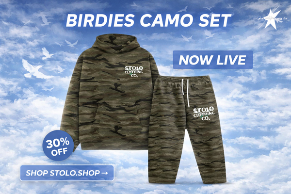 Stolo Clothing Co Birdies Camo Heavyweight Sets Just Dropped: The Ultimate Streetwear Collection You Need to Own