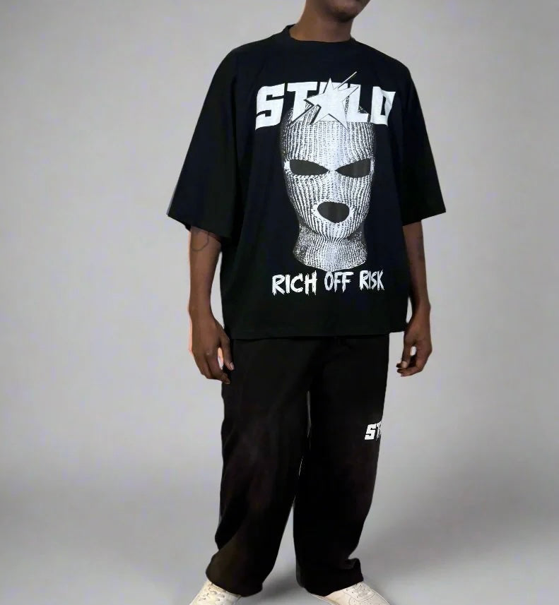 Stolo Clothing Co RICH OFF RISK Oversized Boxy Tee