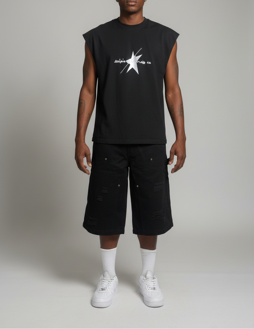 Stolo Clothing Co LOGO Spliced Panel Tank Top Tee (220 GSM)