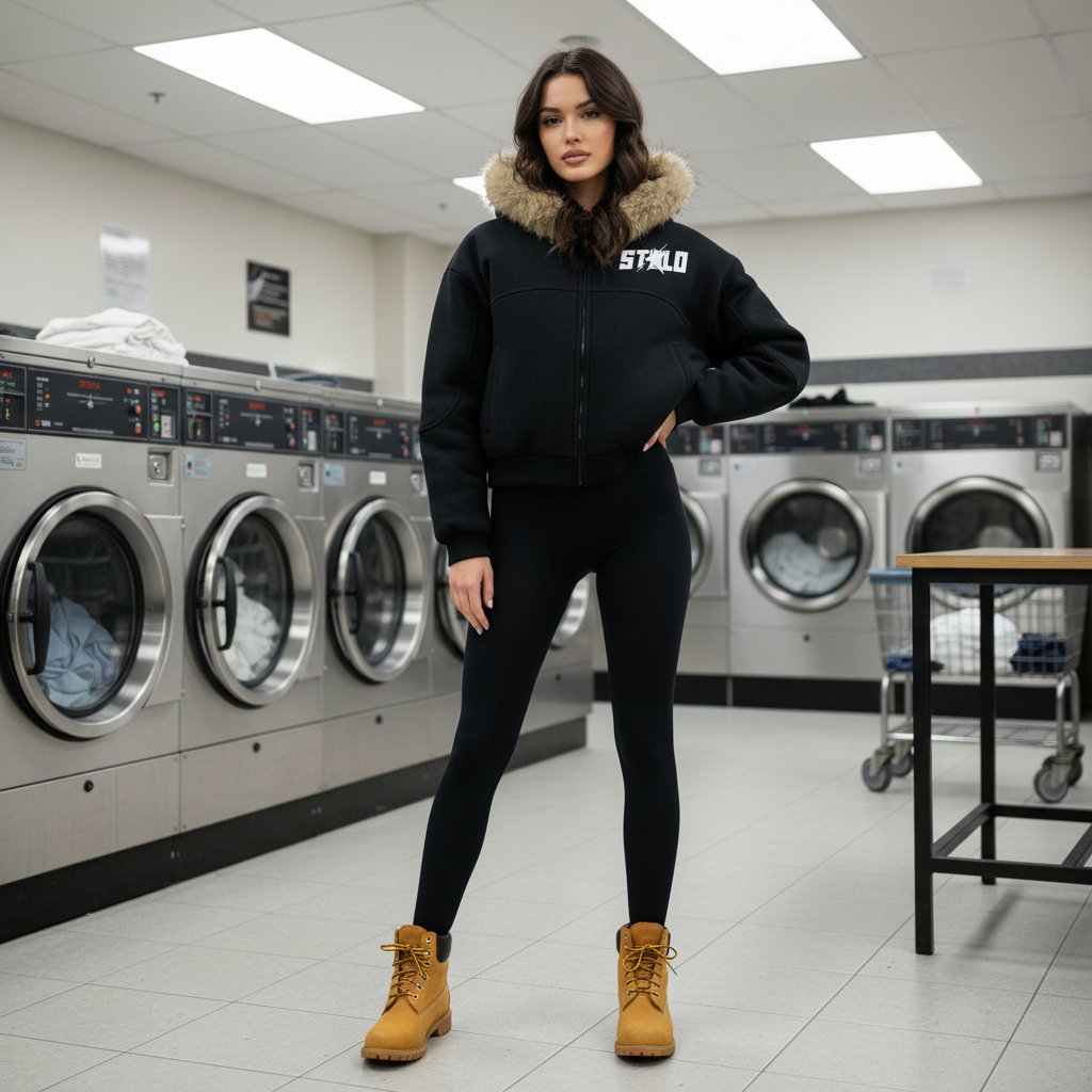 Stolo Clothing Co STARCHILD Sun Faded Boxy Detachable Fur Hoodie