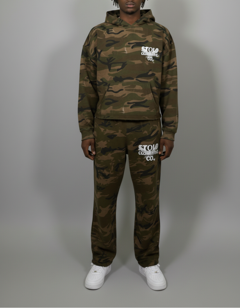 Stolo Clothing Co Birdies Heavyweight Camo Boxy Hoodie (400GSM)