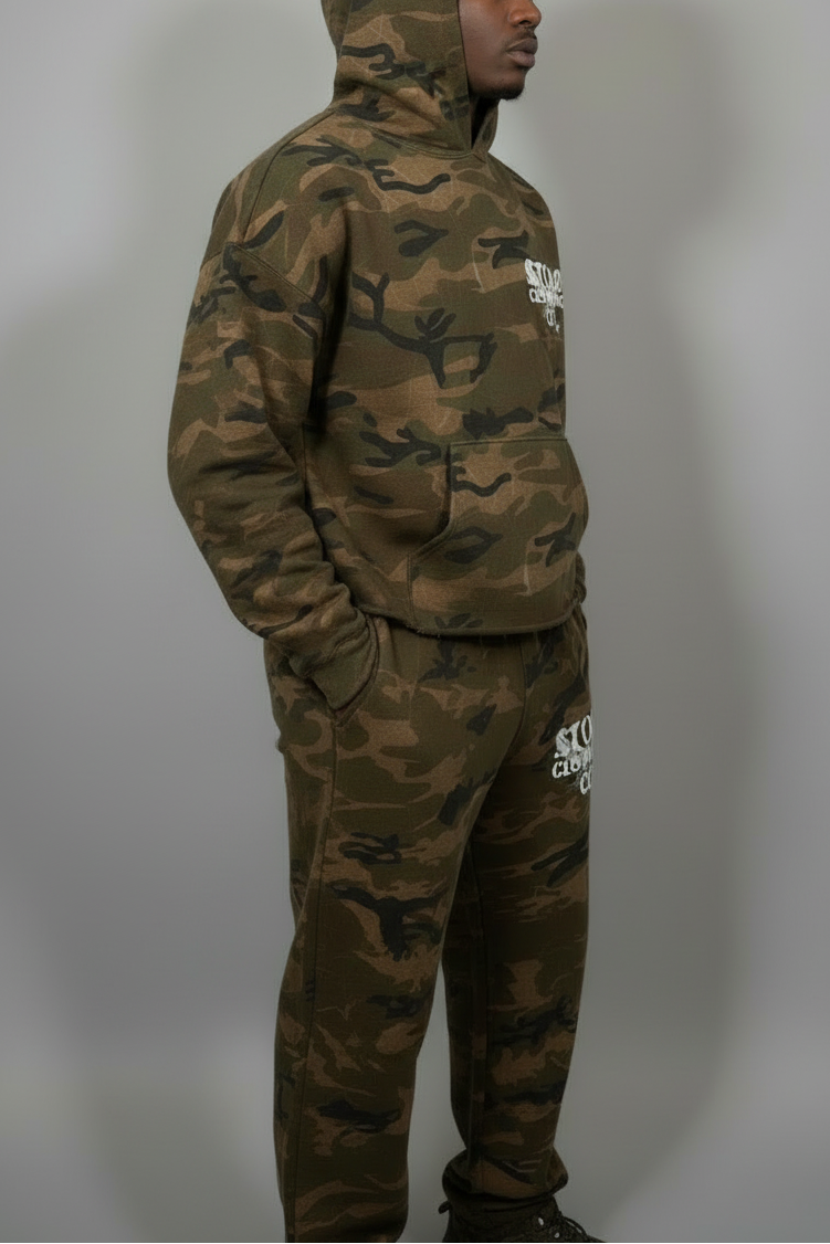 Stolo Clothing Co Birdies Heavyweight Camo Boxy Hoodie (400GSM)