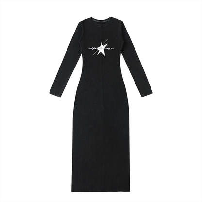 Stolo Clothing Co Essentials Dyed Washed Slit Maxi Dress