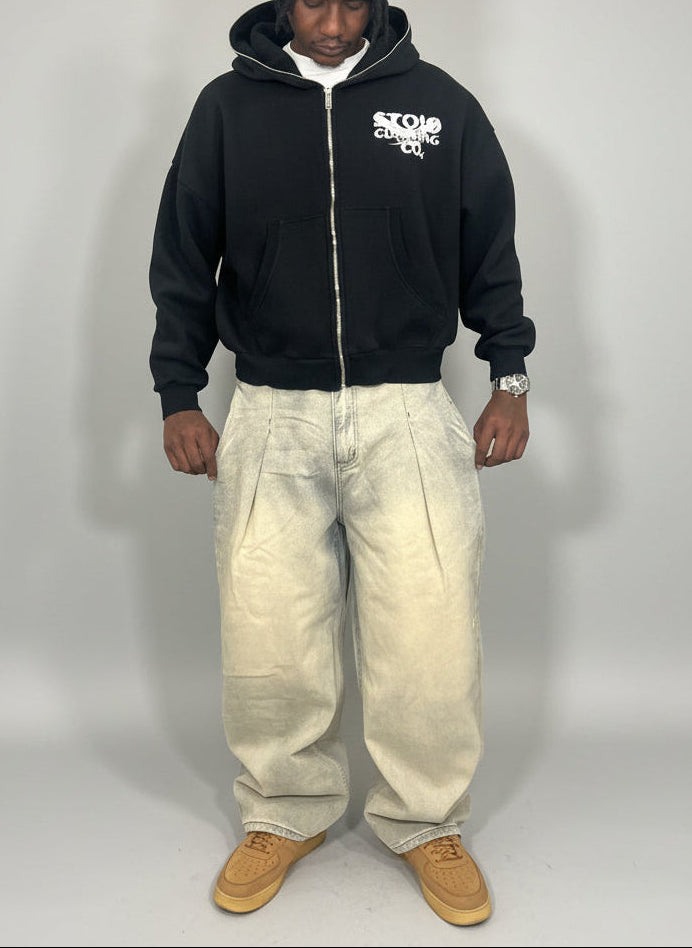 Stolo Clothing Co Essential Baggy Faded Blue Denim Jeans