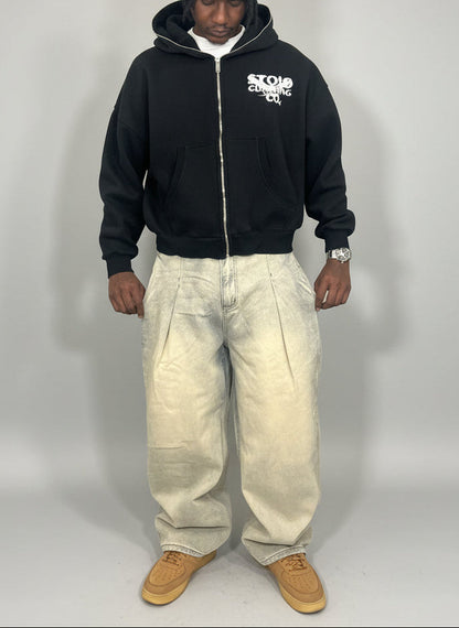 Stolo Clothing Co Essential Baggy Faded Blue Denim Jeans