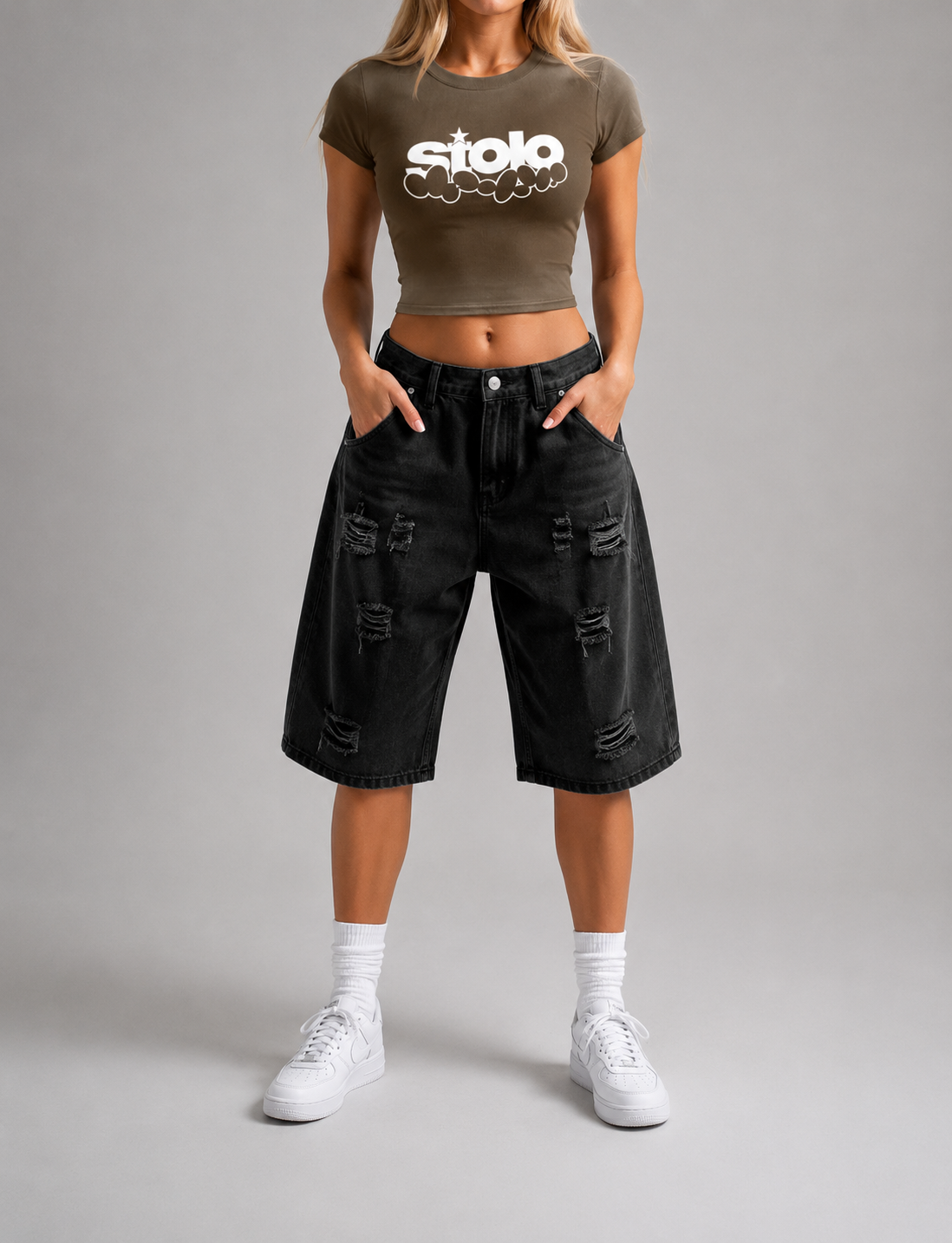Stolo Clothing Co SKATE 2.0 Sun Faded  Fitted Crop Tee
