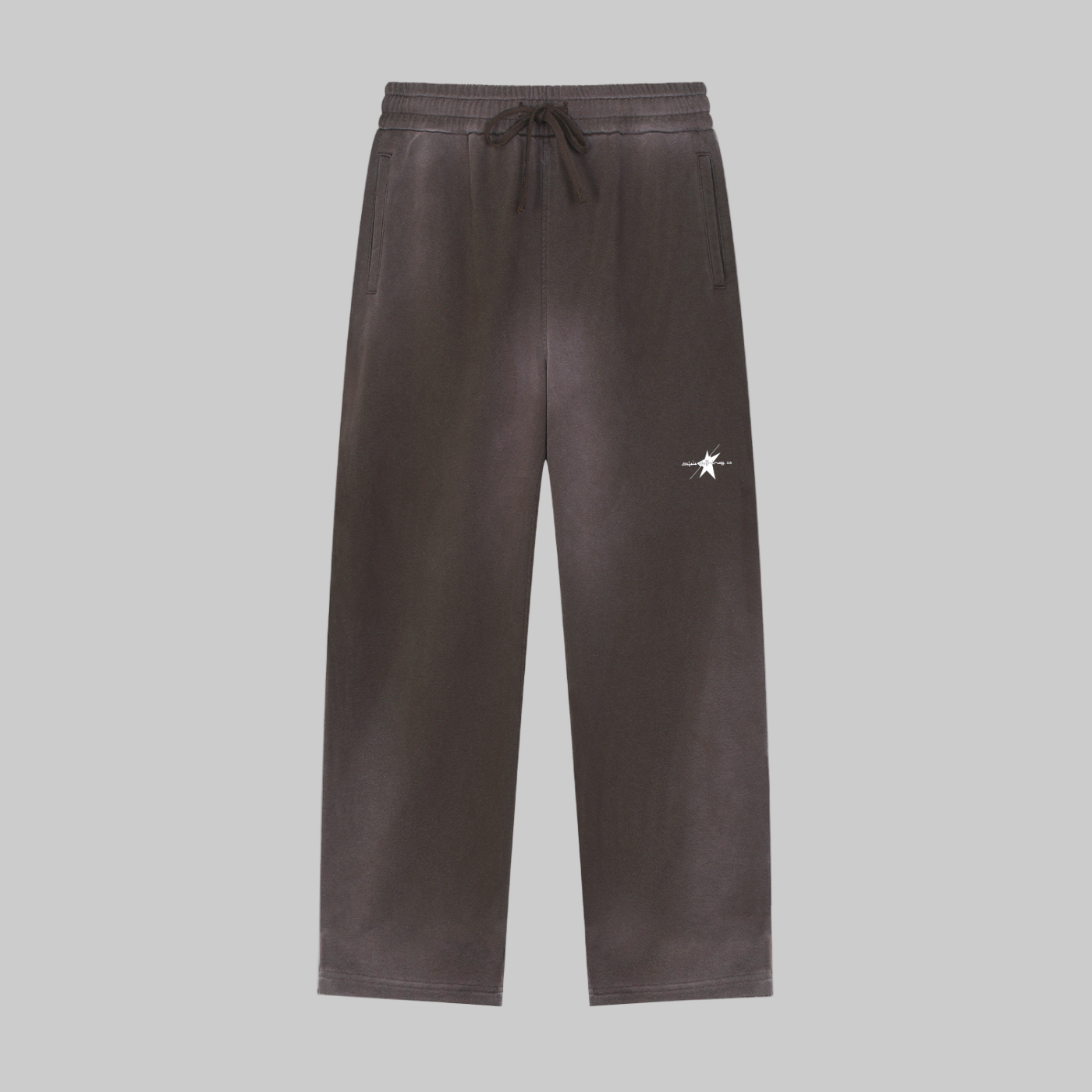 Stolo Clothing Co LOGO Sun Faded Raw Edge Straight-Leg Sweatpants