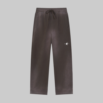 Stolo Clothing Co LOGO Sun Faded Raw Edge Straight-Leg Sweatpants