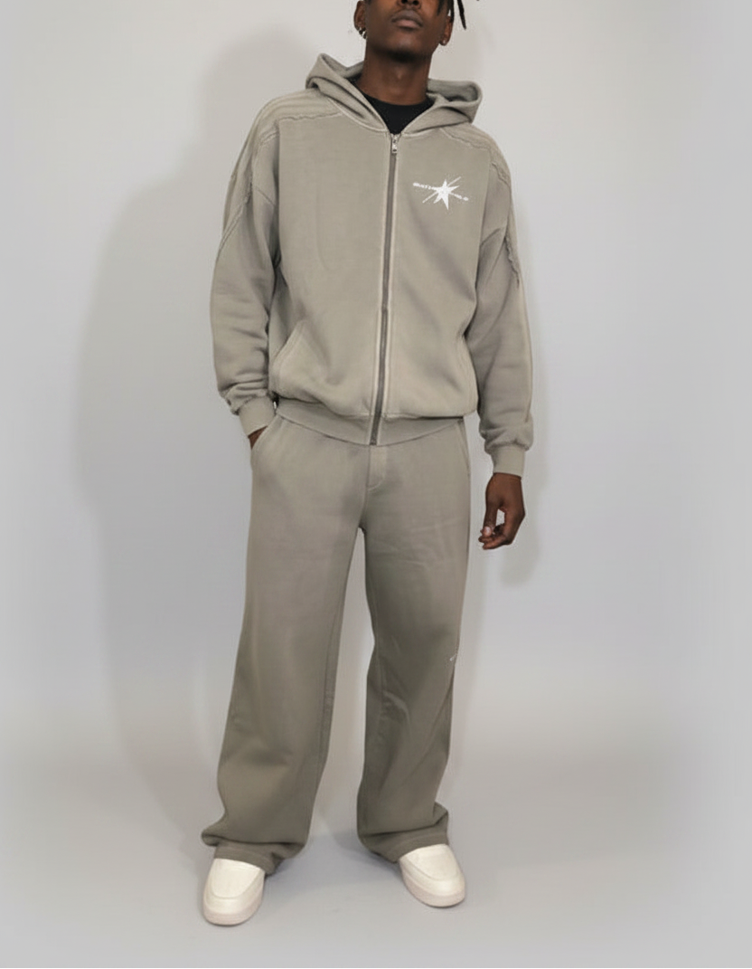 Stolo Clothing Co PROJECT 08 Snow Washed Tape Raw Edge Sweatpants